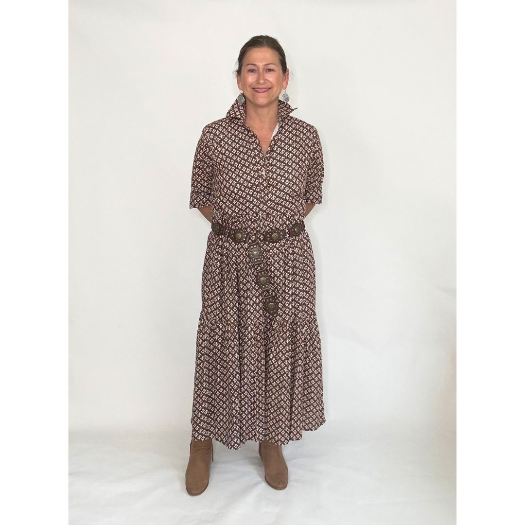 Renee Dress - Brown Floral Print