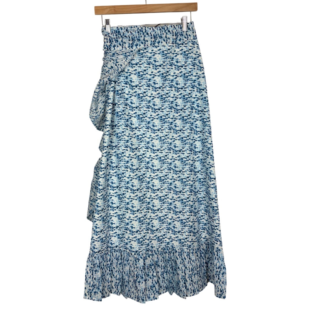 Sofia Printed Wrap Skirt - Raindrops