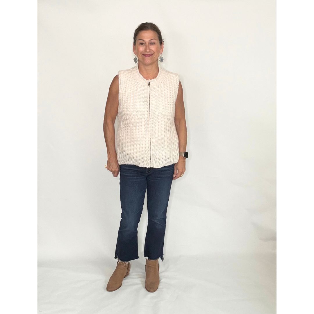 Tara Zip Vest - Almond