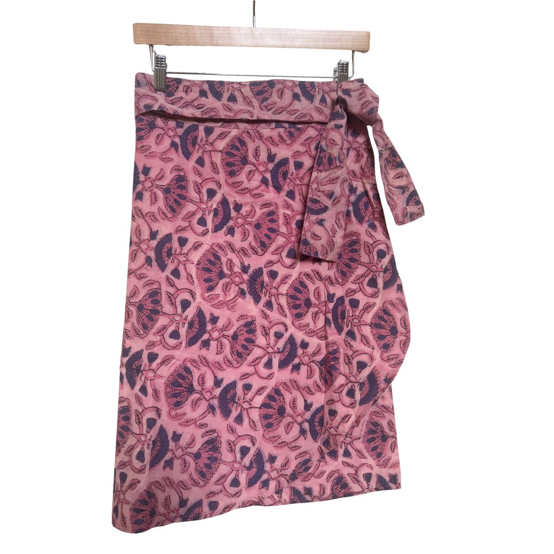 Verona Wrap Skirt - Blue and Pink
