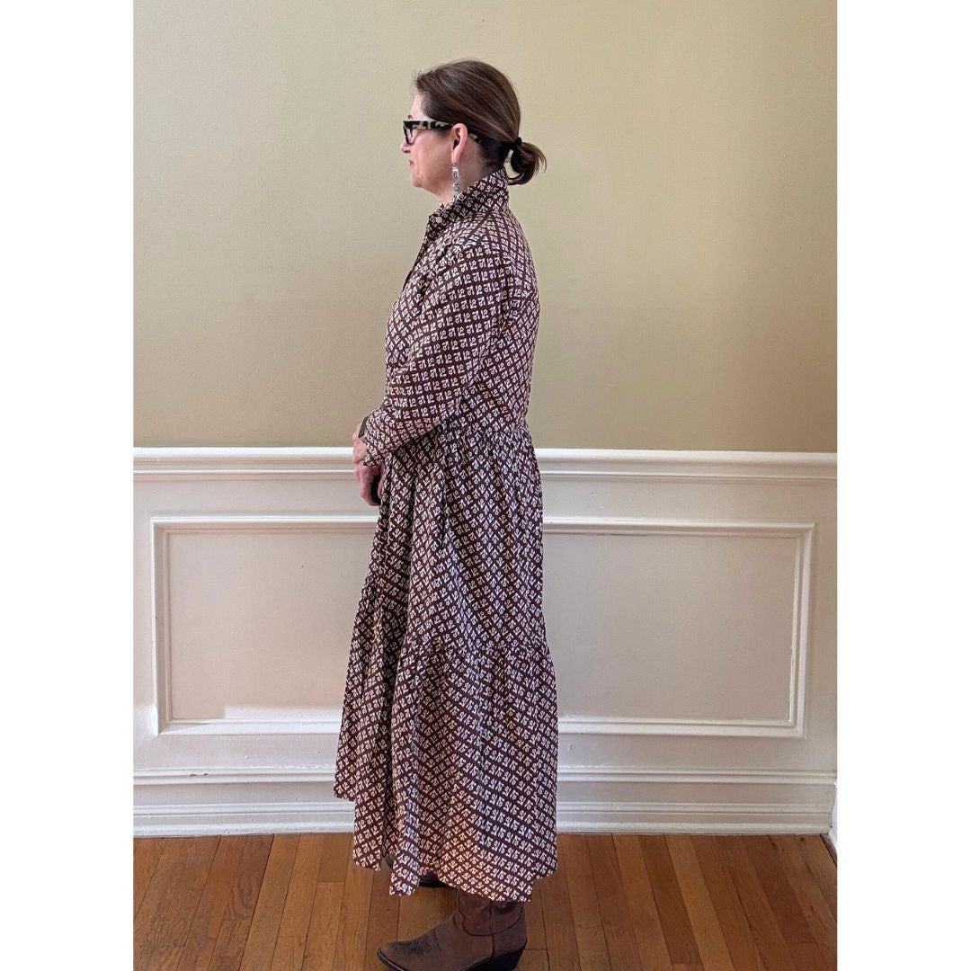 Renee Dress - Brown Floral Print