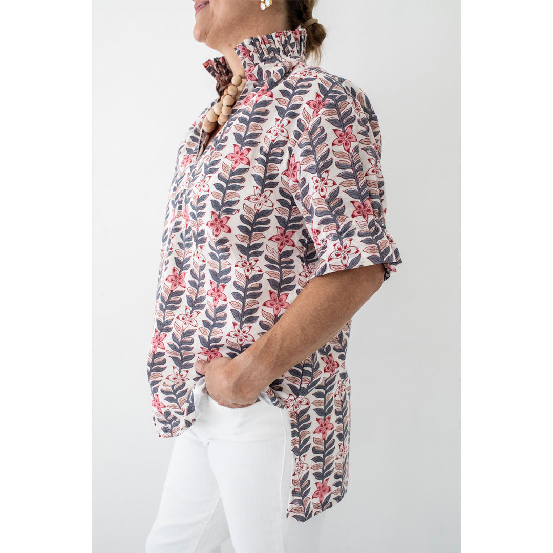 Merritt Top - Pink/Green Floral
