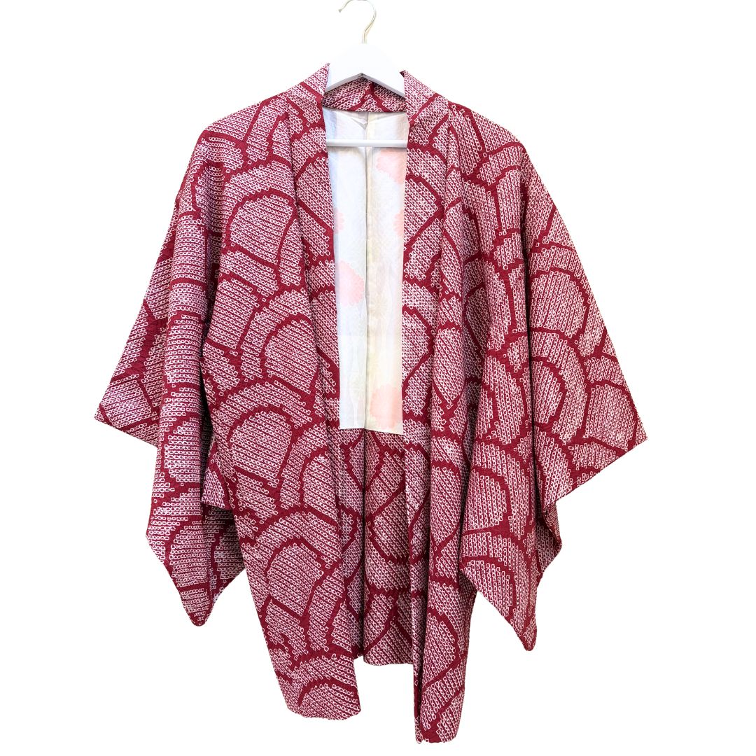 Japanese Haori - Crimson and White