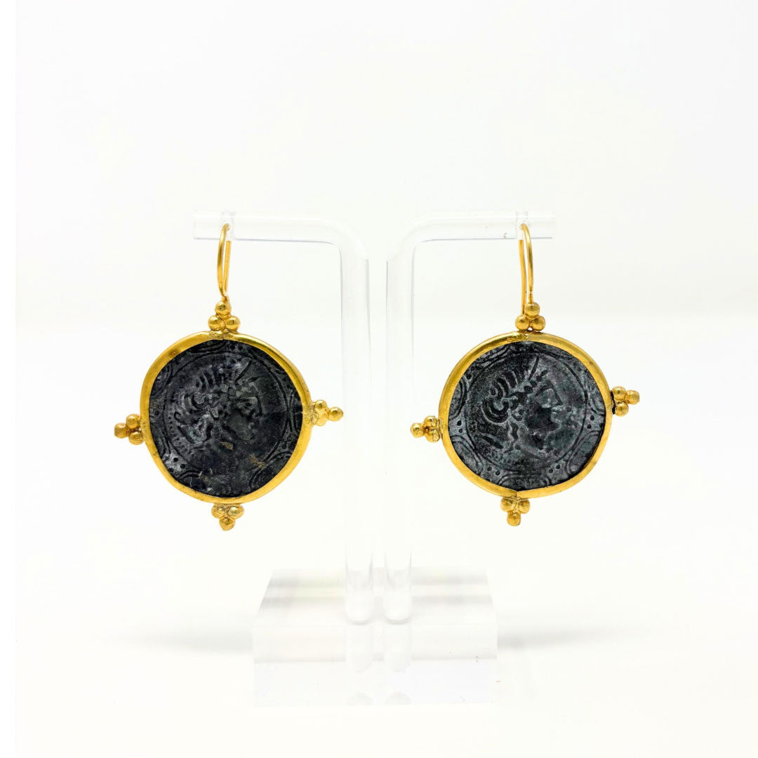 Etruscan Coin Earrings