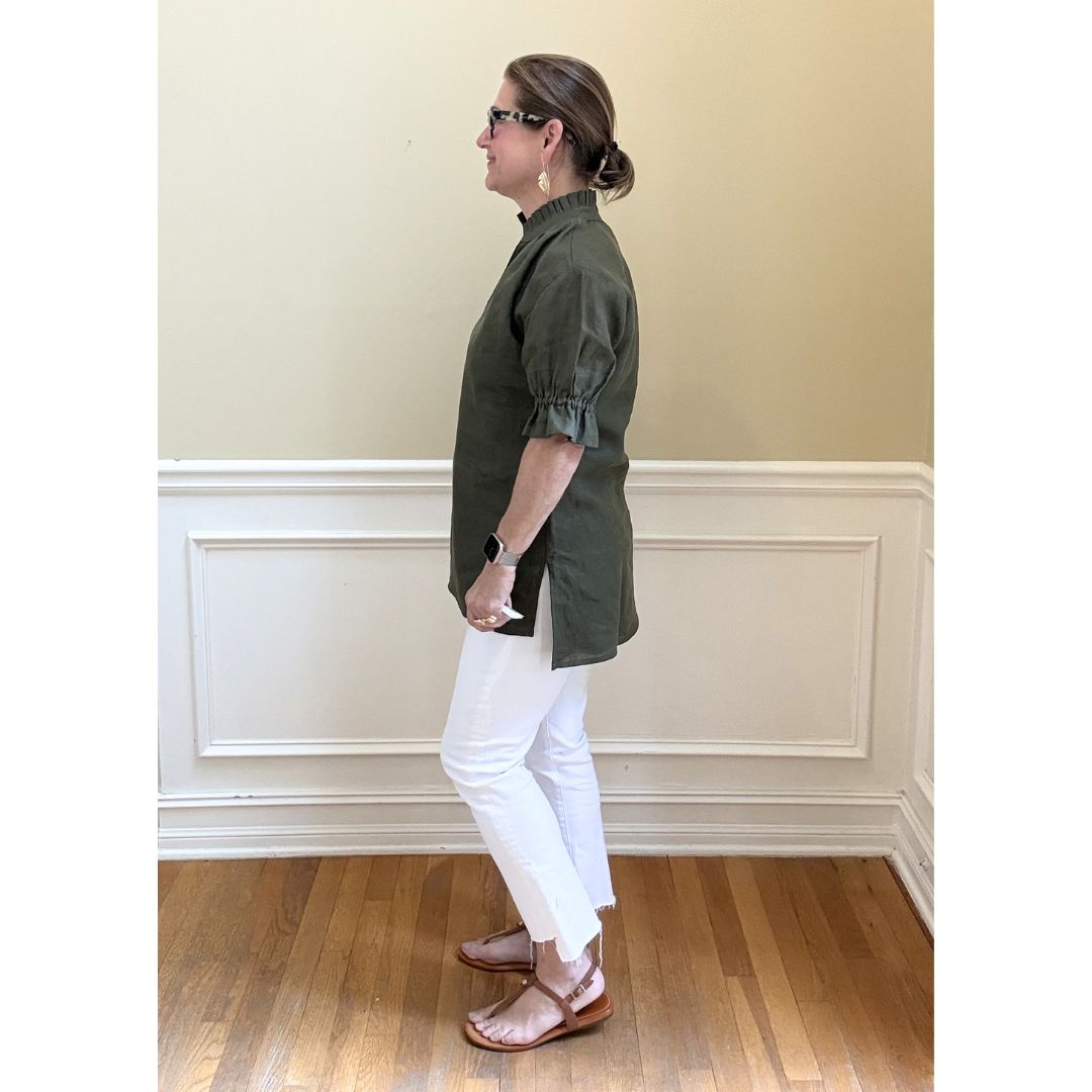 Linen Merritt Top - Forest