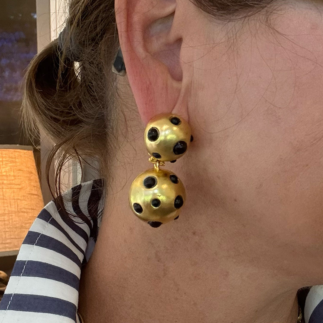 Button Drop Earrings