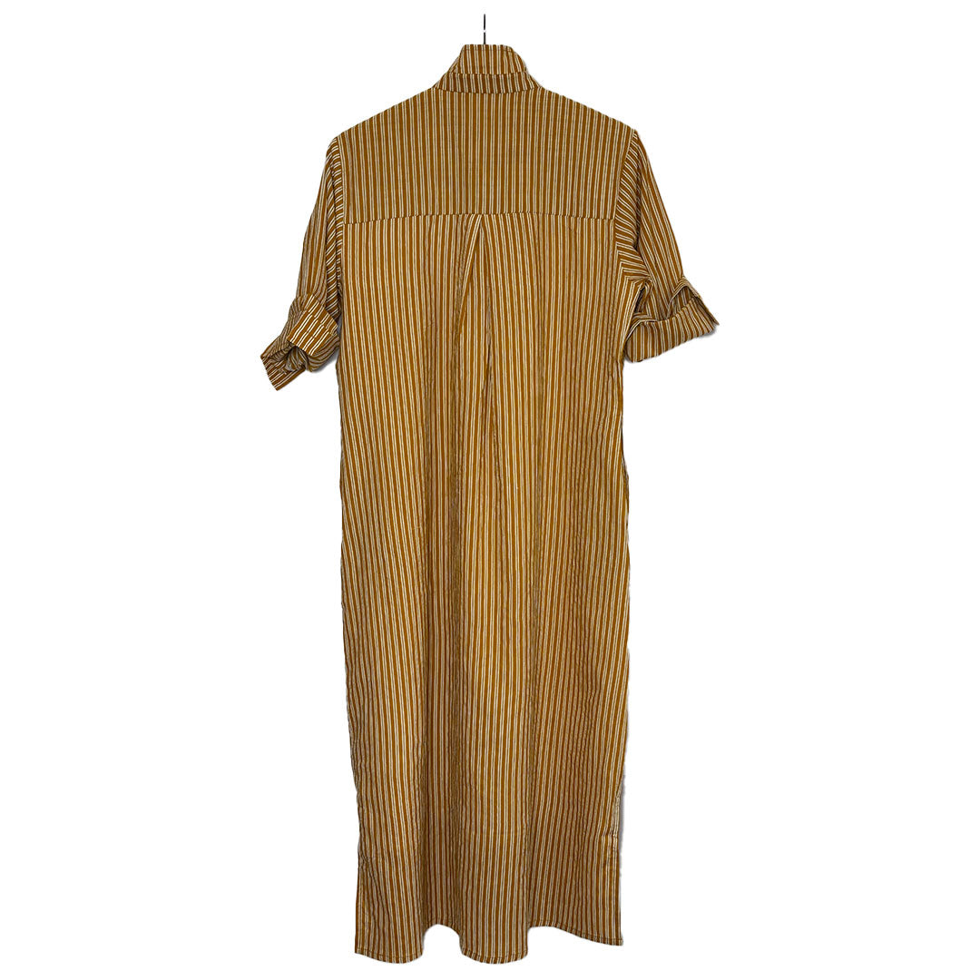 Lucia Midi Dress - Gold Stripe