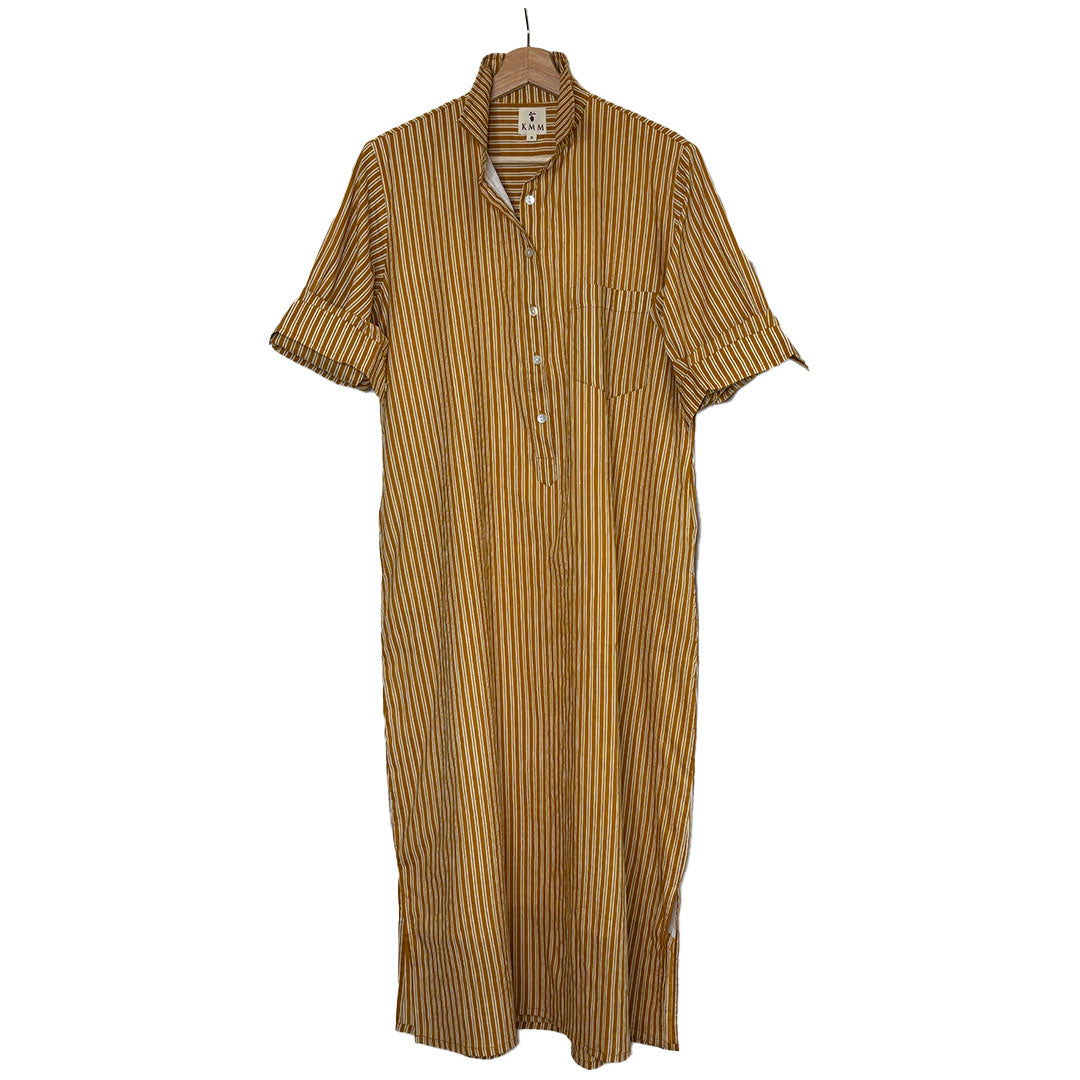 Lucia Midi Dress - Gold Stripe