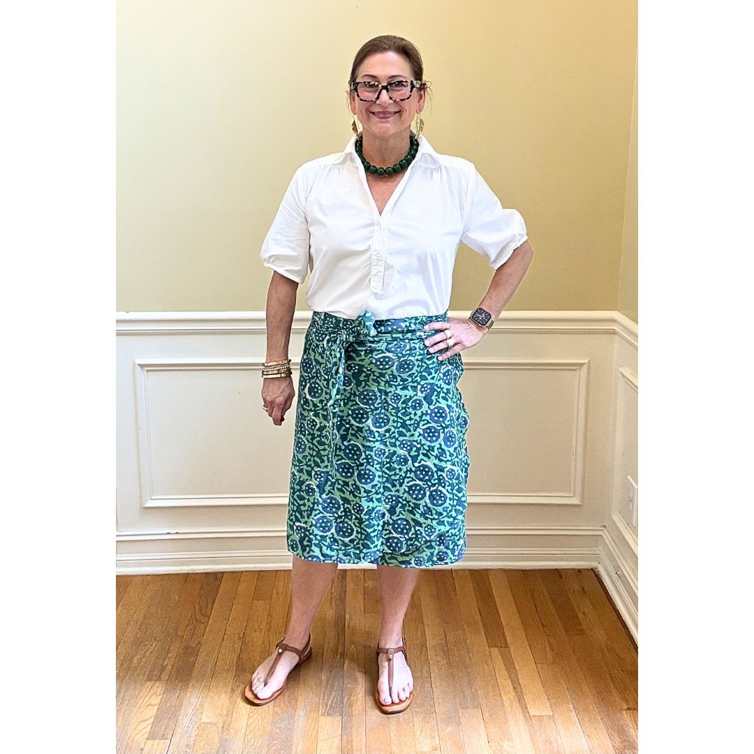 Verona Wrap Skirt - Blue and Green