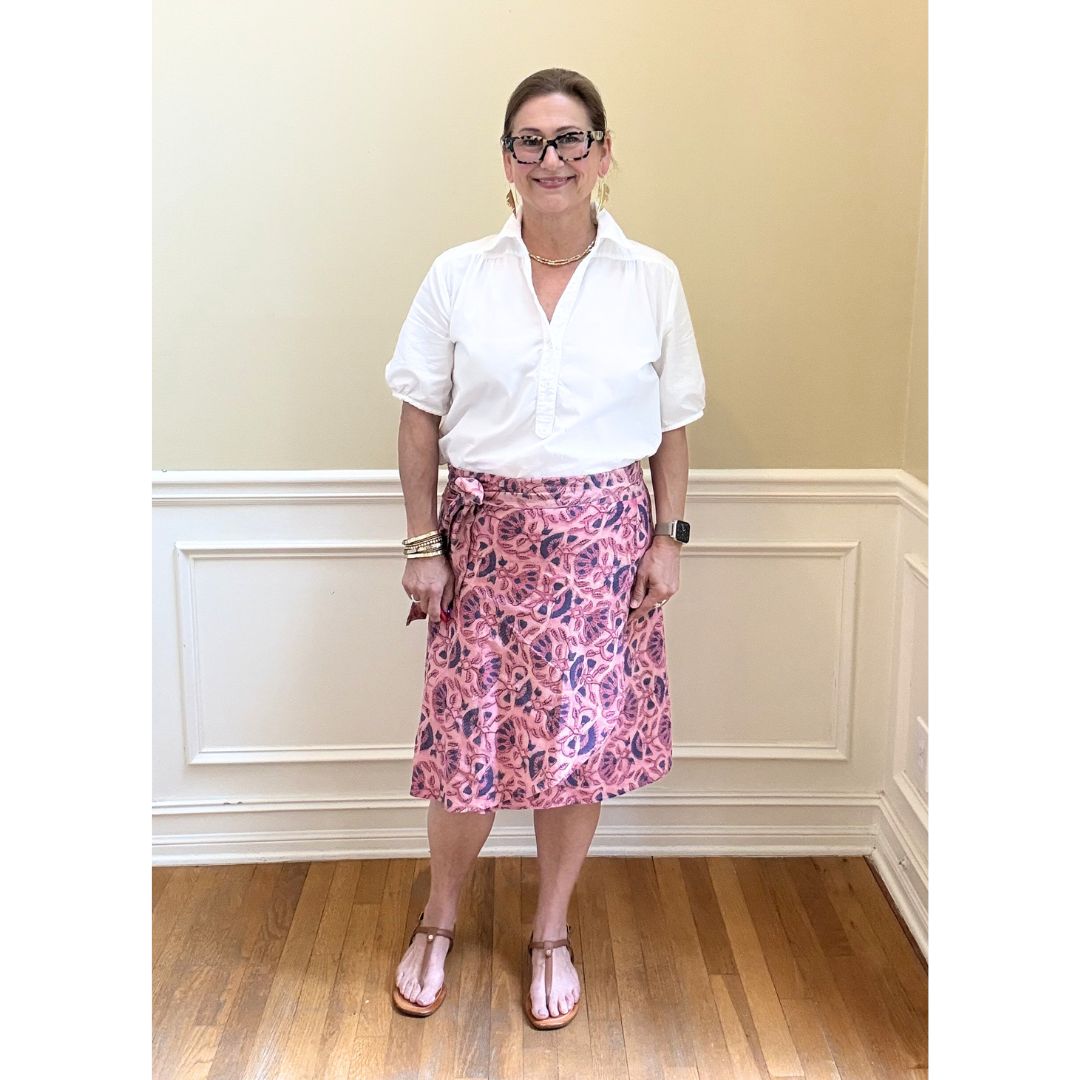 Verona Wrap Skirt - Blue and Pink