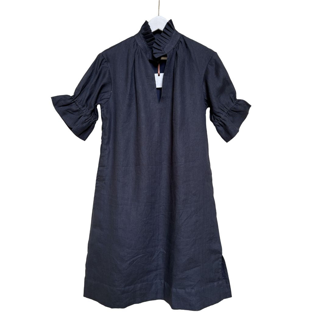 Linen Jillian Dress - Navy