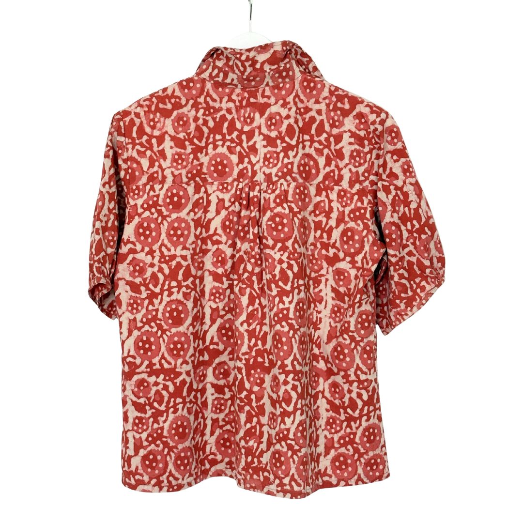 Kathya Popover Top - Pink Floral