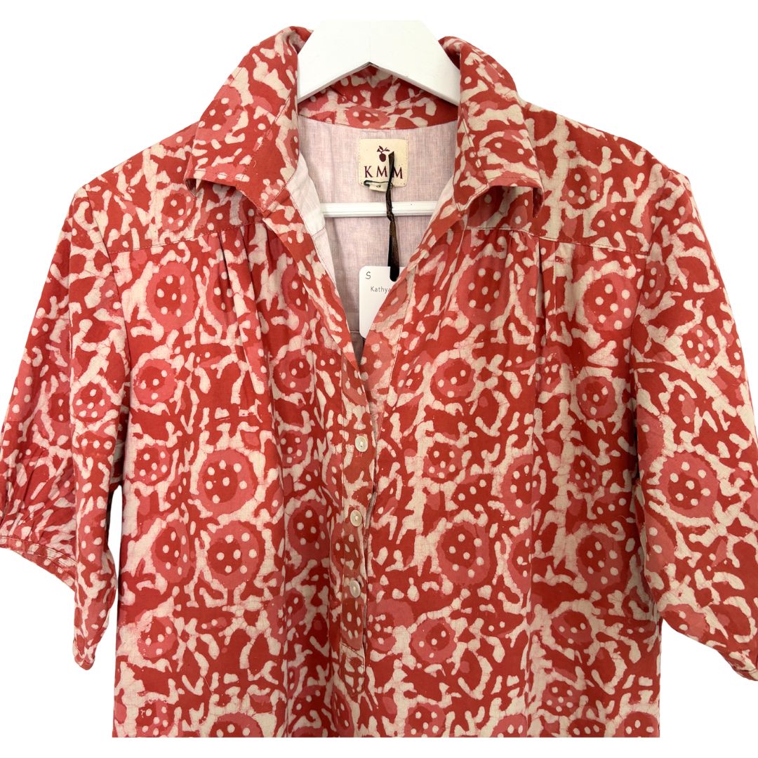 Kathya Popover Top - Pink Floral