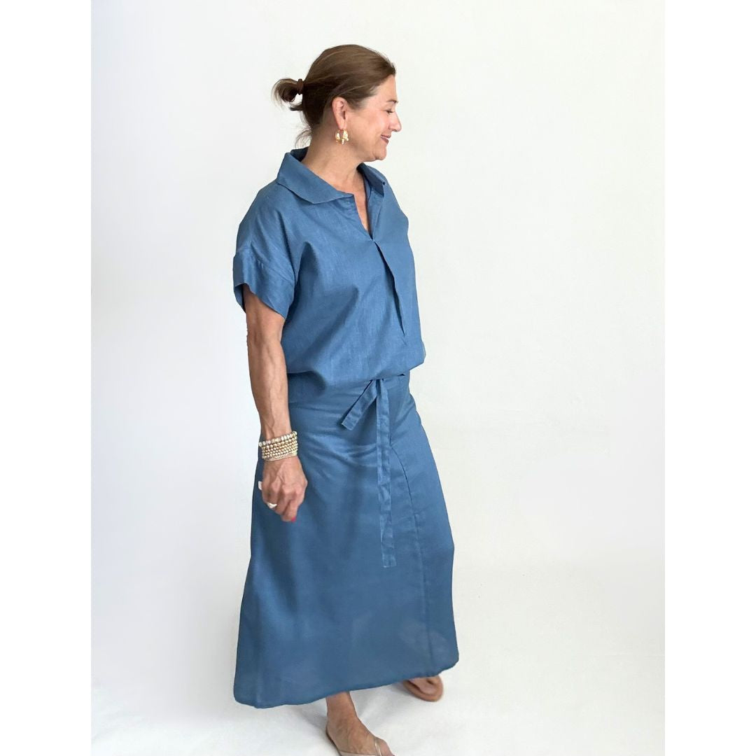 Portofino Wrap Skirt - Azure