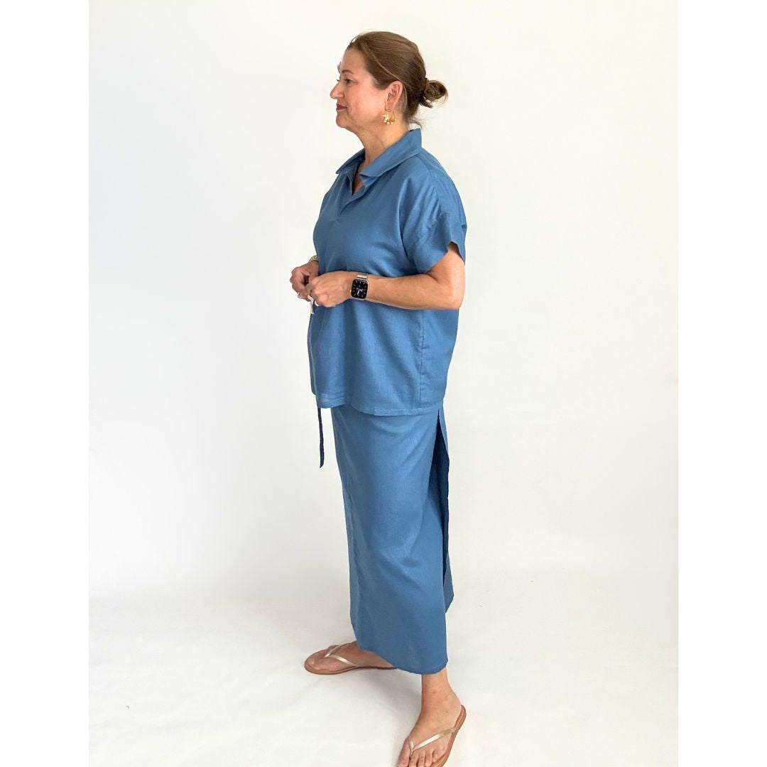 Portofino Wrap Skirt - Azure