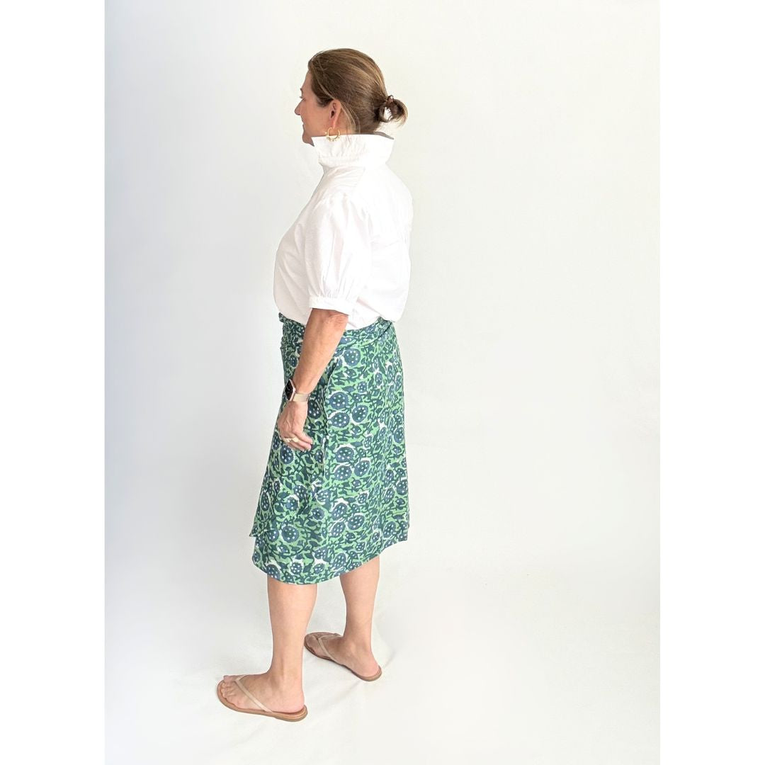Verona Wrap Skirt - Blue and Green