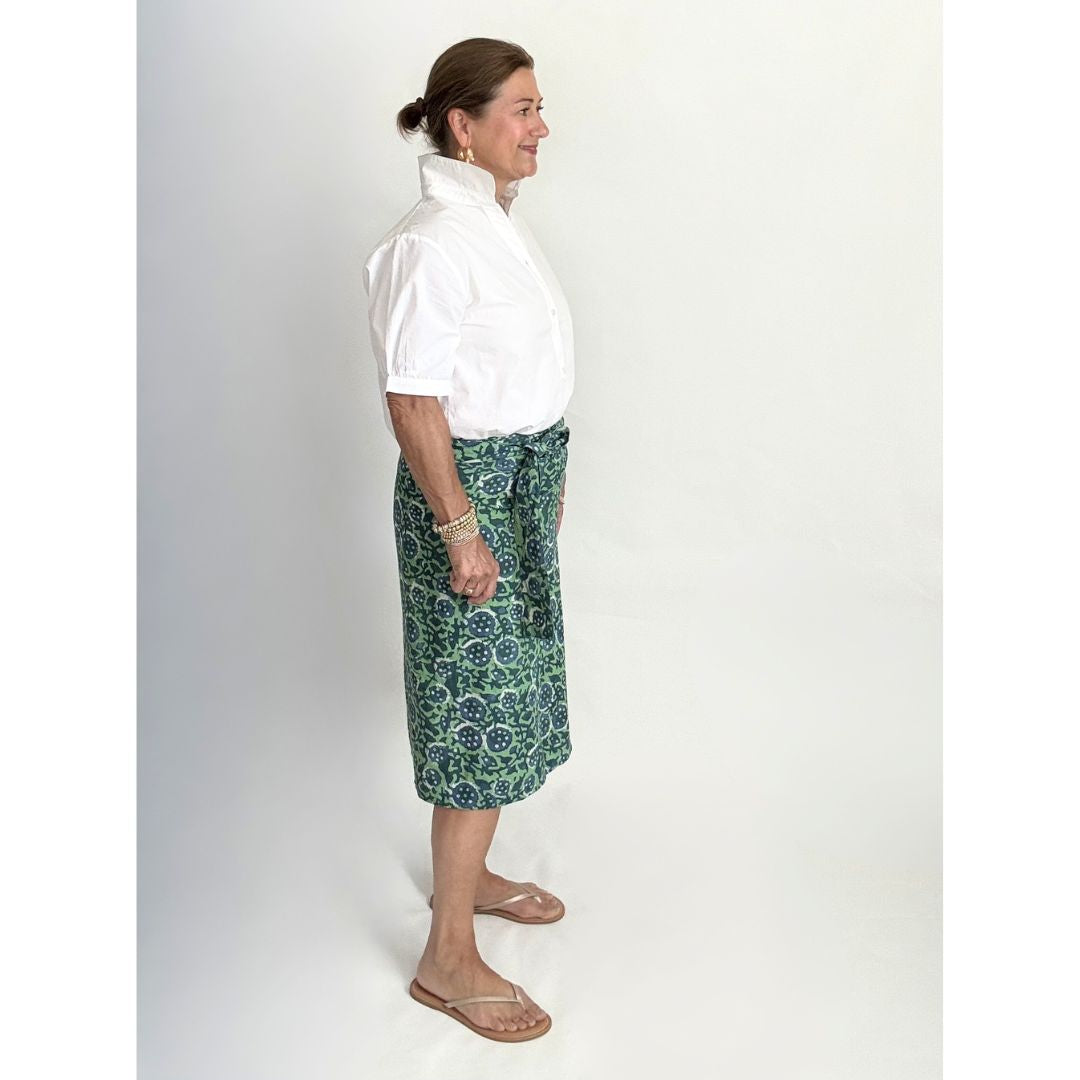 Verona Wrap Skirt - Blue and Green