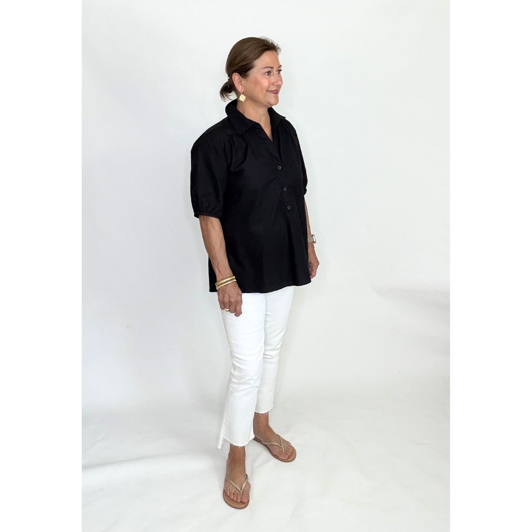 Kathya Popover Top - Black