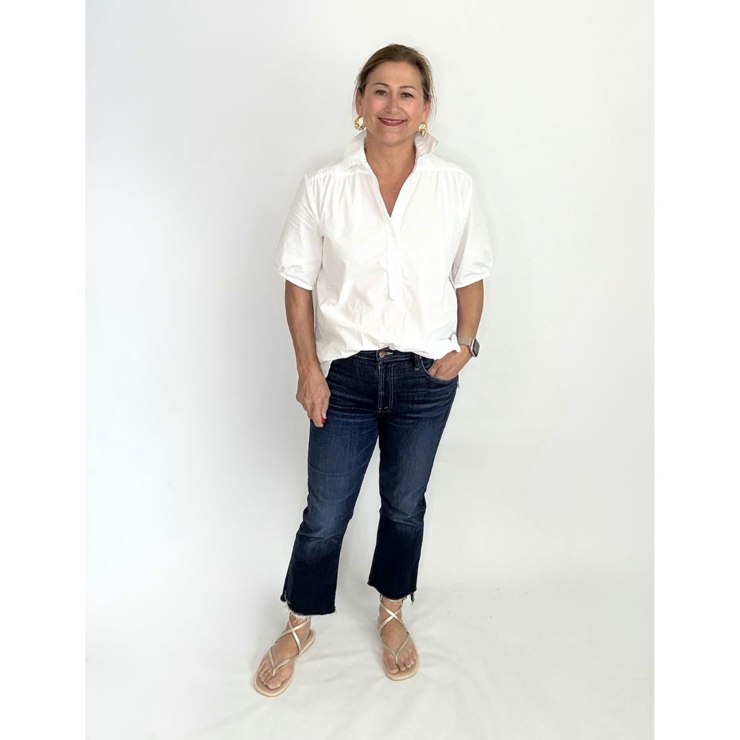 Kathya Popover Top - White