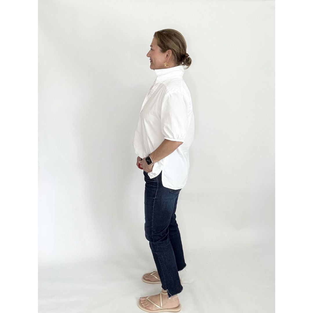 Kathya Popover Top - White