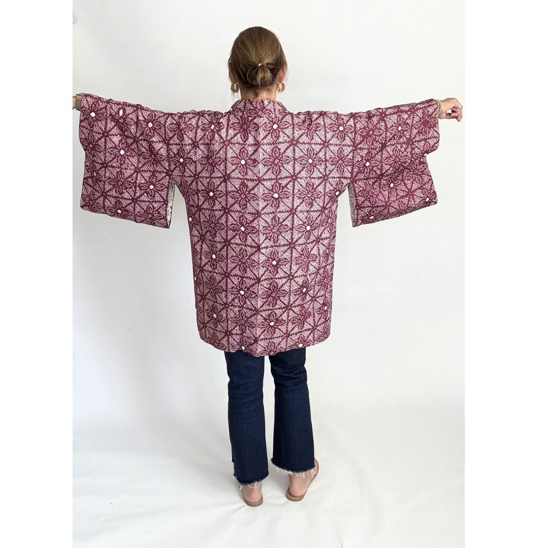Japanese Haori - Purple Flower