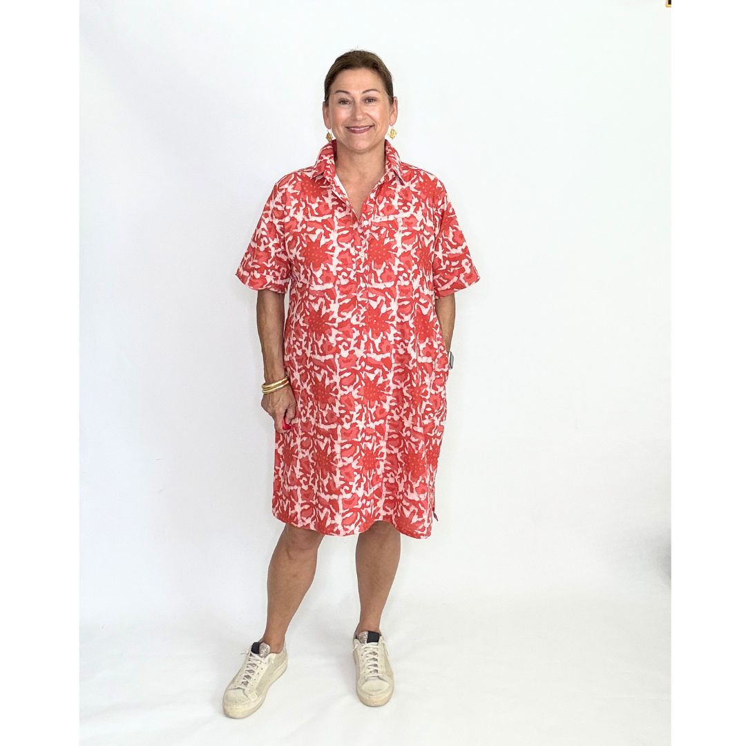 Lucia Short Dress - Pink Floral