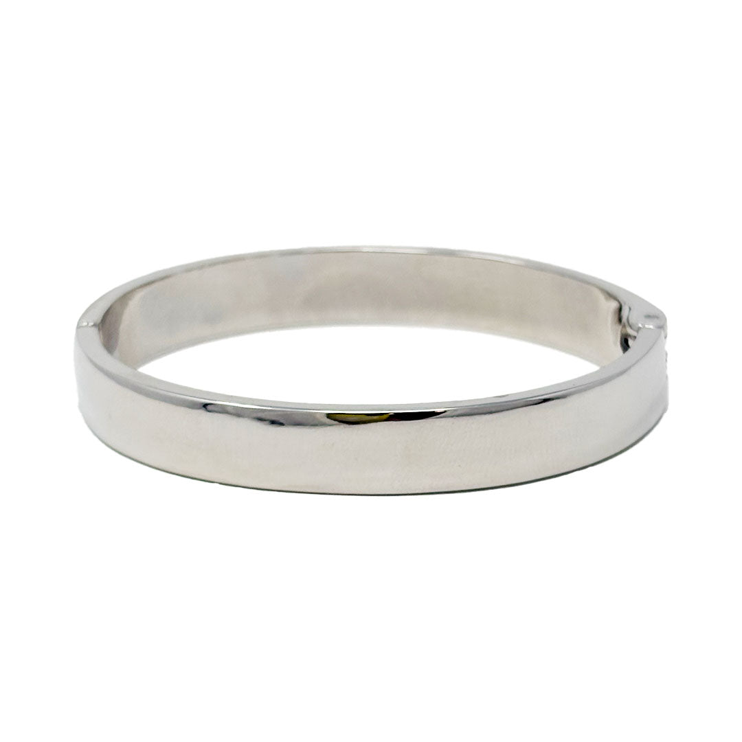 Silver Hinge Bangle Bracelet - 10mm