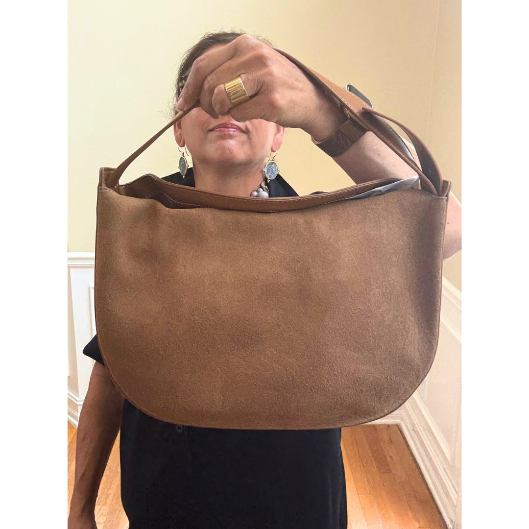 Emilia Suede Hobo Bag-Tan