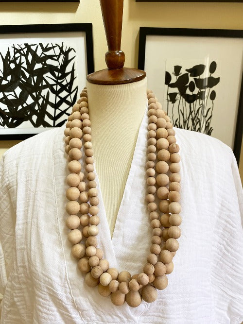 Victoria Three Strand Beaded Necklace