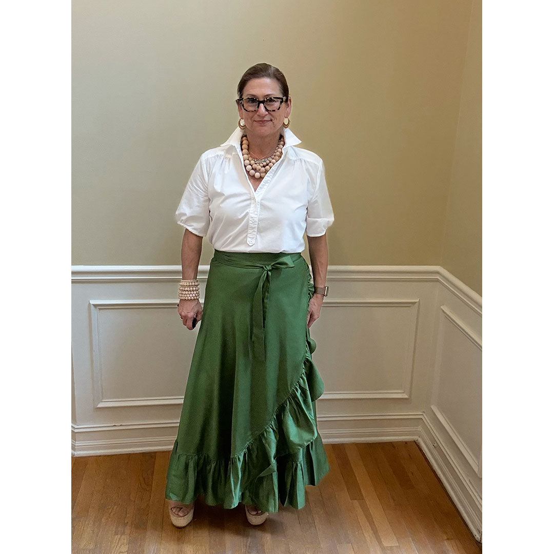 Sofia Wrap Skirt Green Look