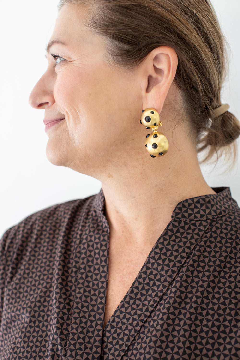 Button Drop Earrings