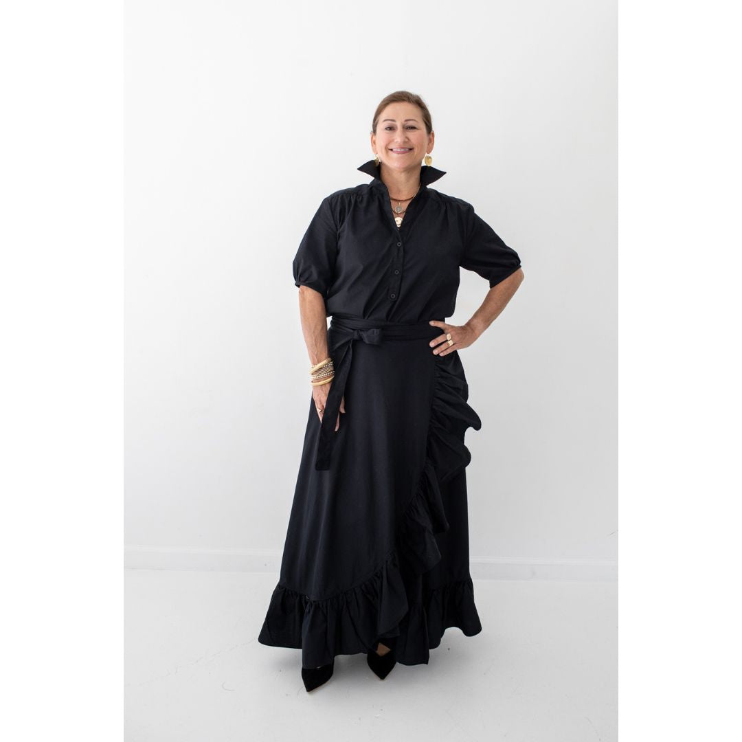 Kathya Popover Top - Black