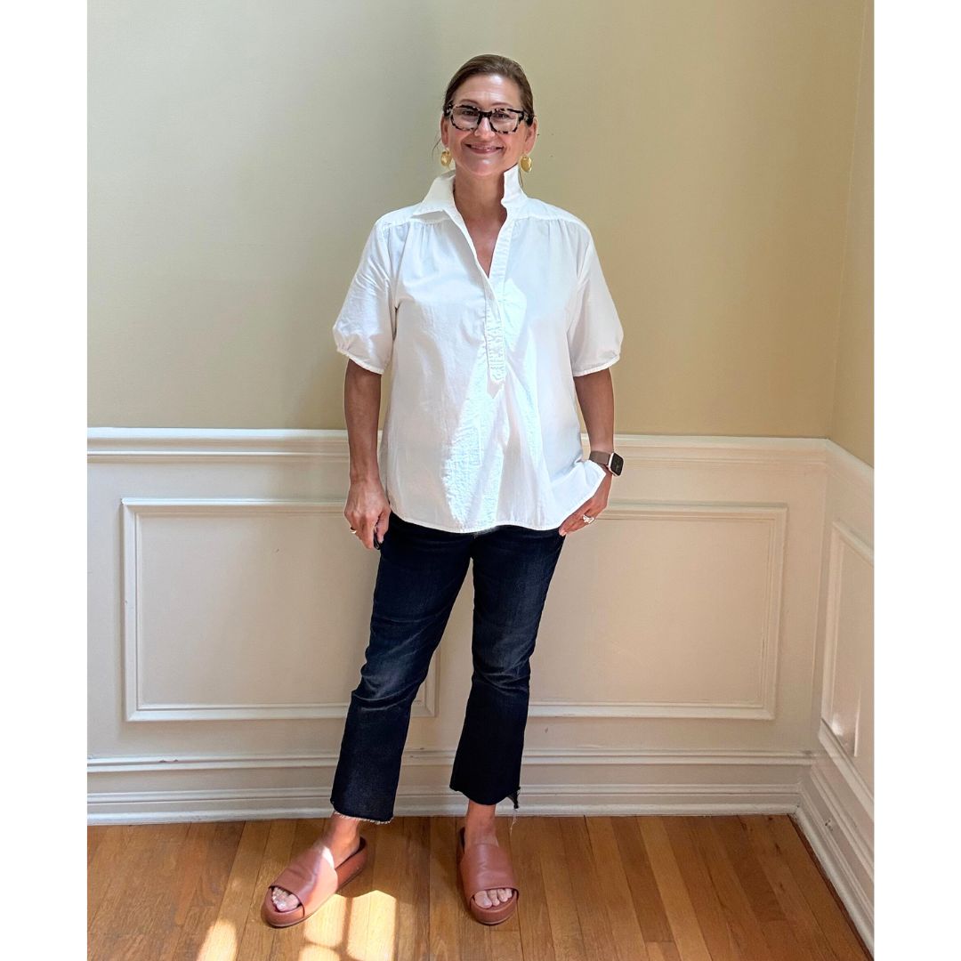 Kathya Popover Top - White