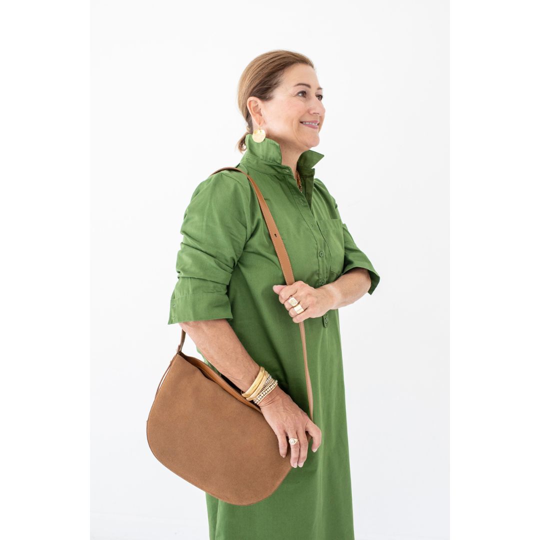 Emilia Suede Hobo Bag-Tan