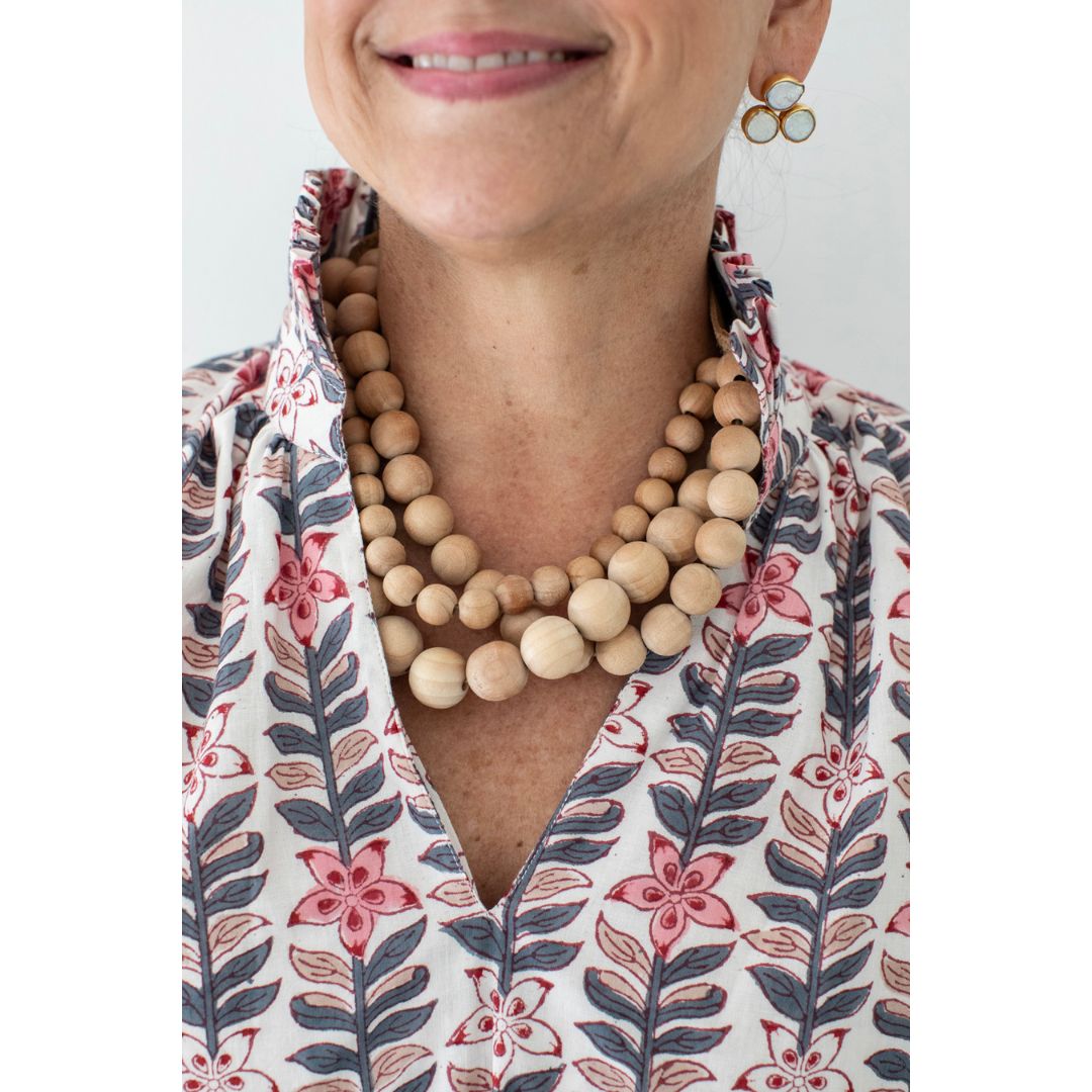 Short Beaded Necklace - Natural