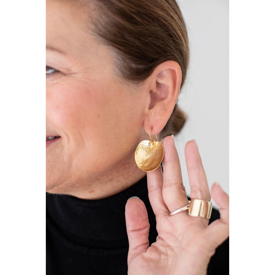 Hammered Leaf Earrings