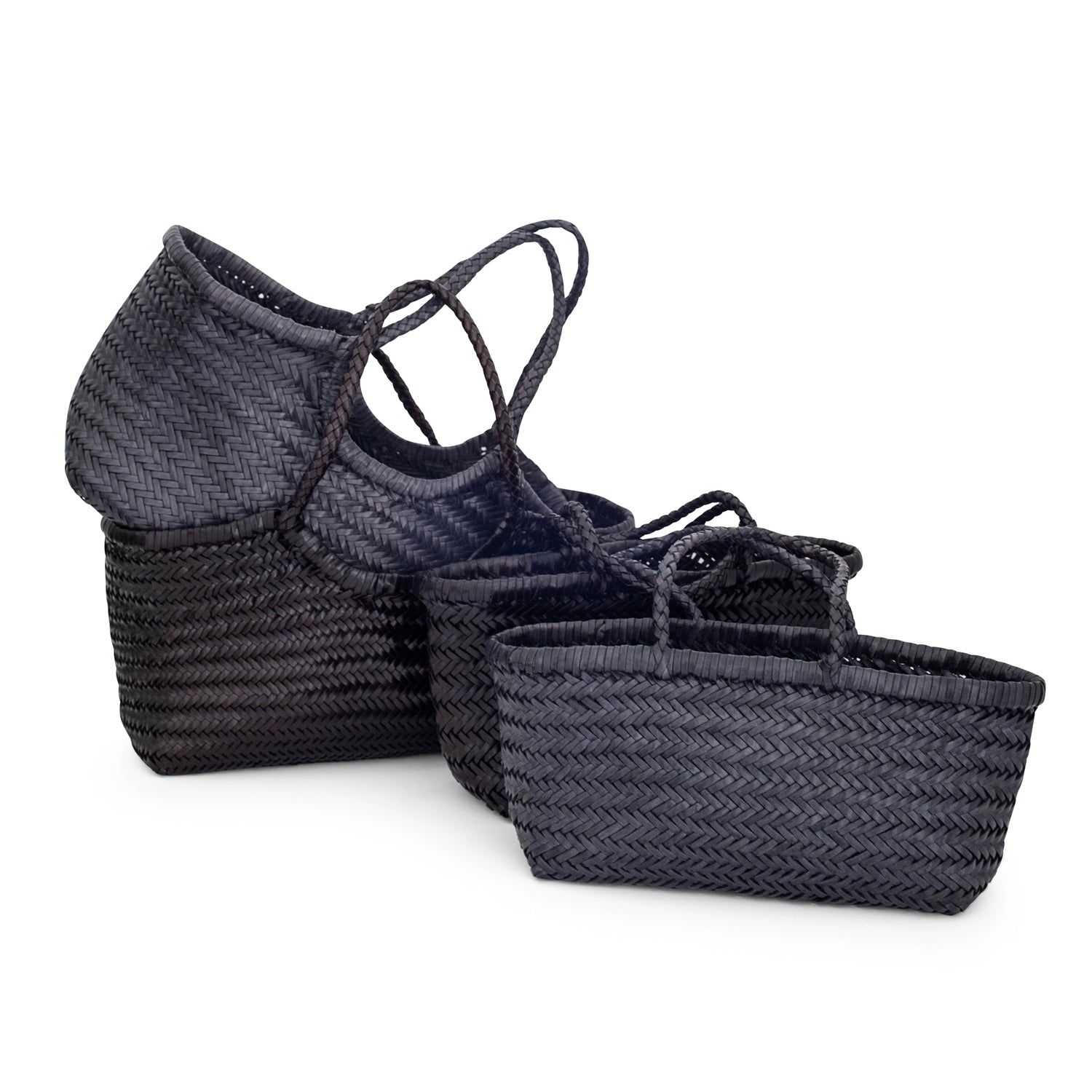 Gigi Woven Leather Bag - Espresso