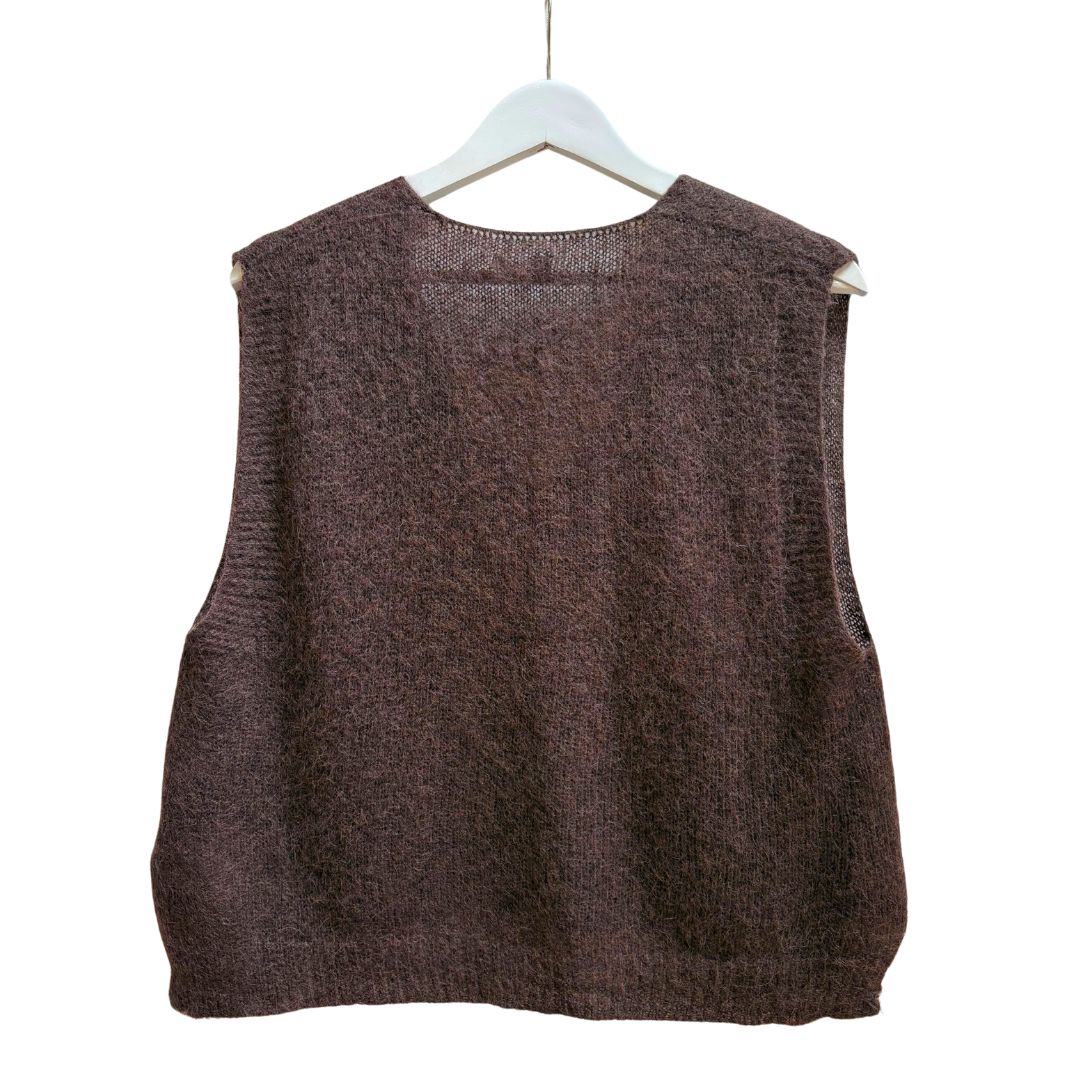 Ava Sweater Vest - Chocolate