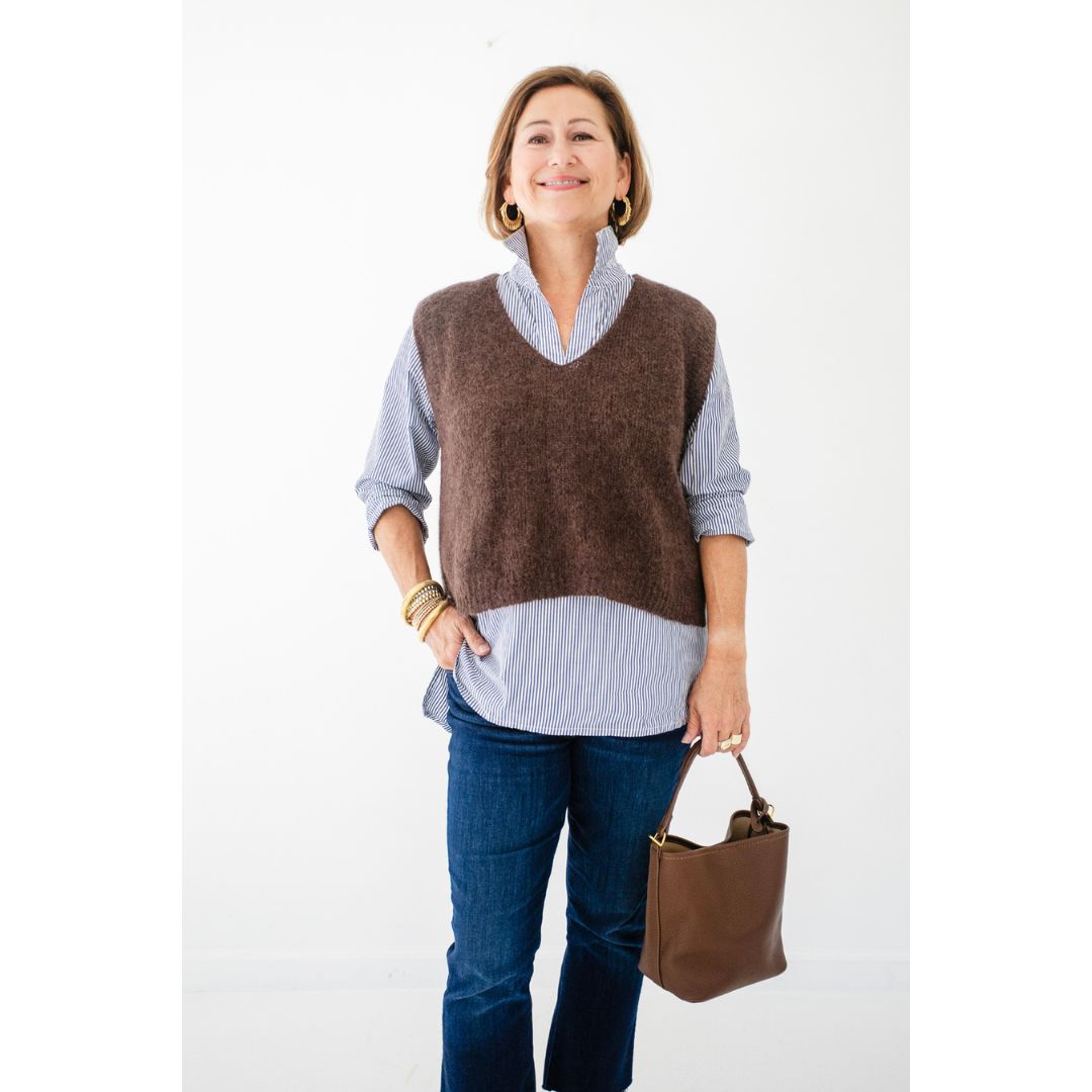Ava Sweater Vest - Chocolate