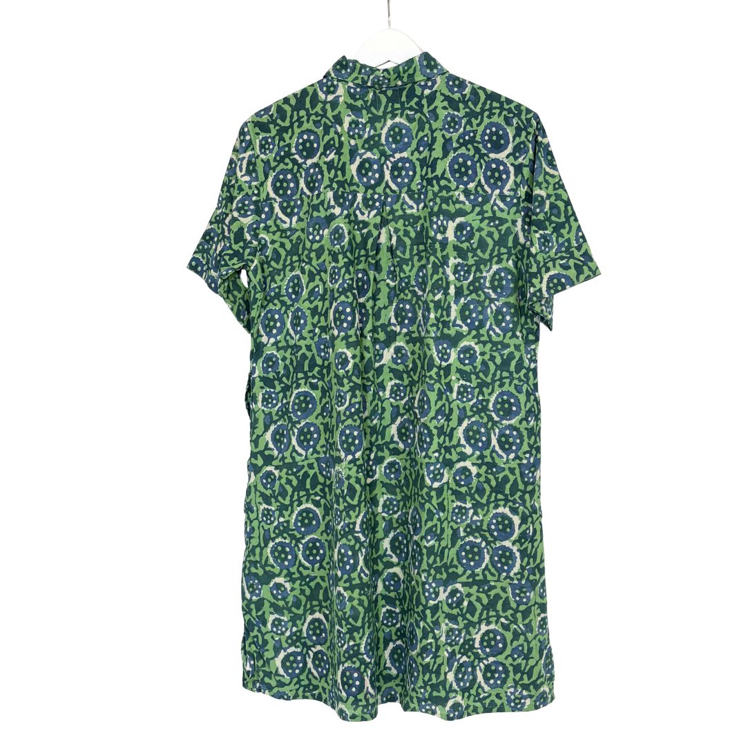 Lucia Short Dress - Blue/Green Floral