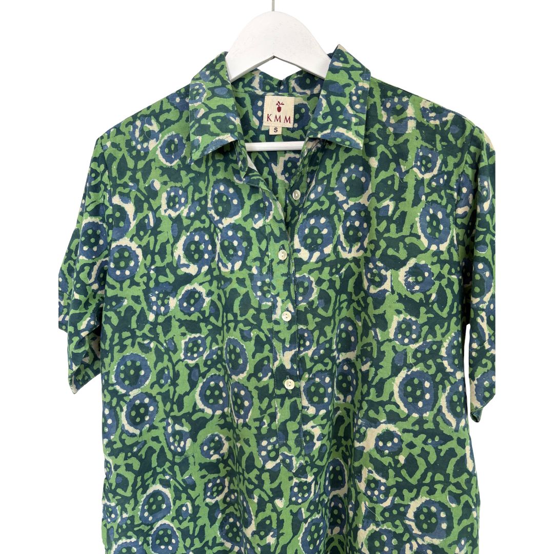 Lucia Short Dress - Blue/Green Floral