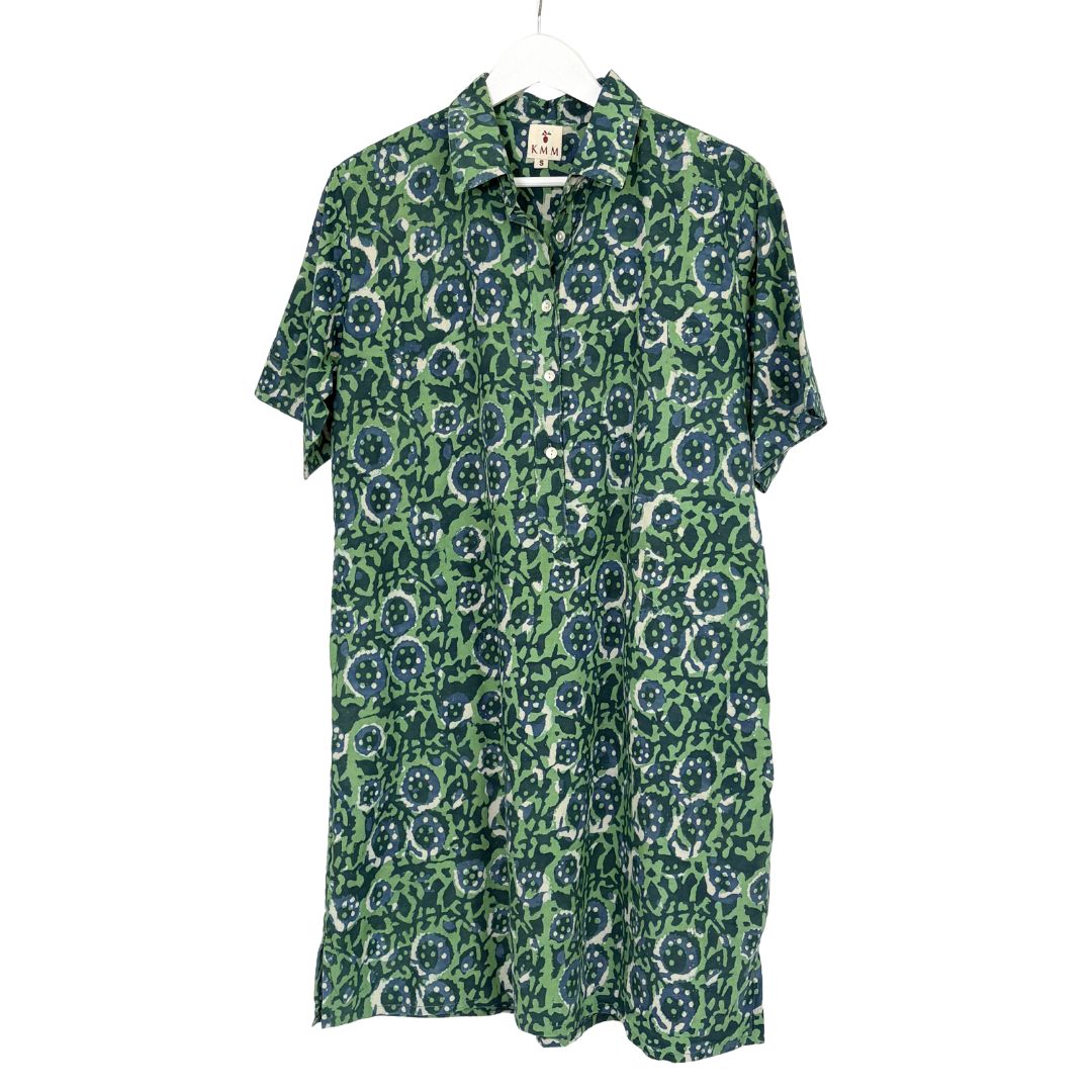 Lucia Short Dress - Blue/Green Floral