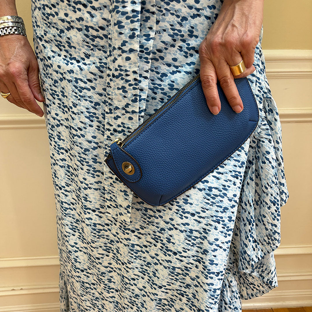 Clover Convertible Clutch - Cobalt