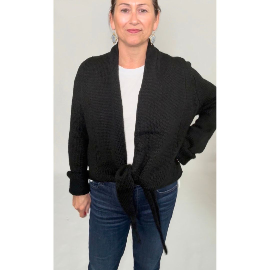 Cocoon Wrap Cardigan - Black