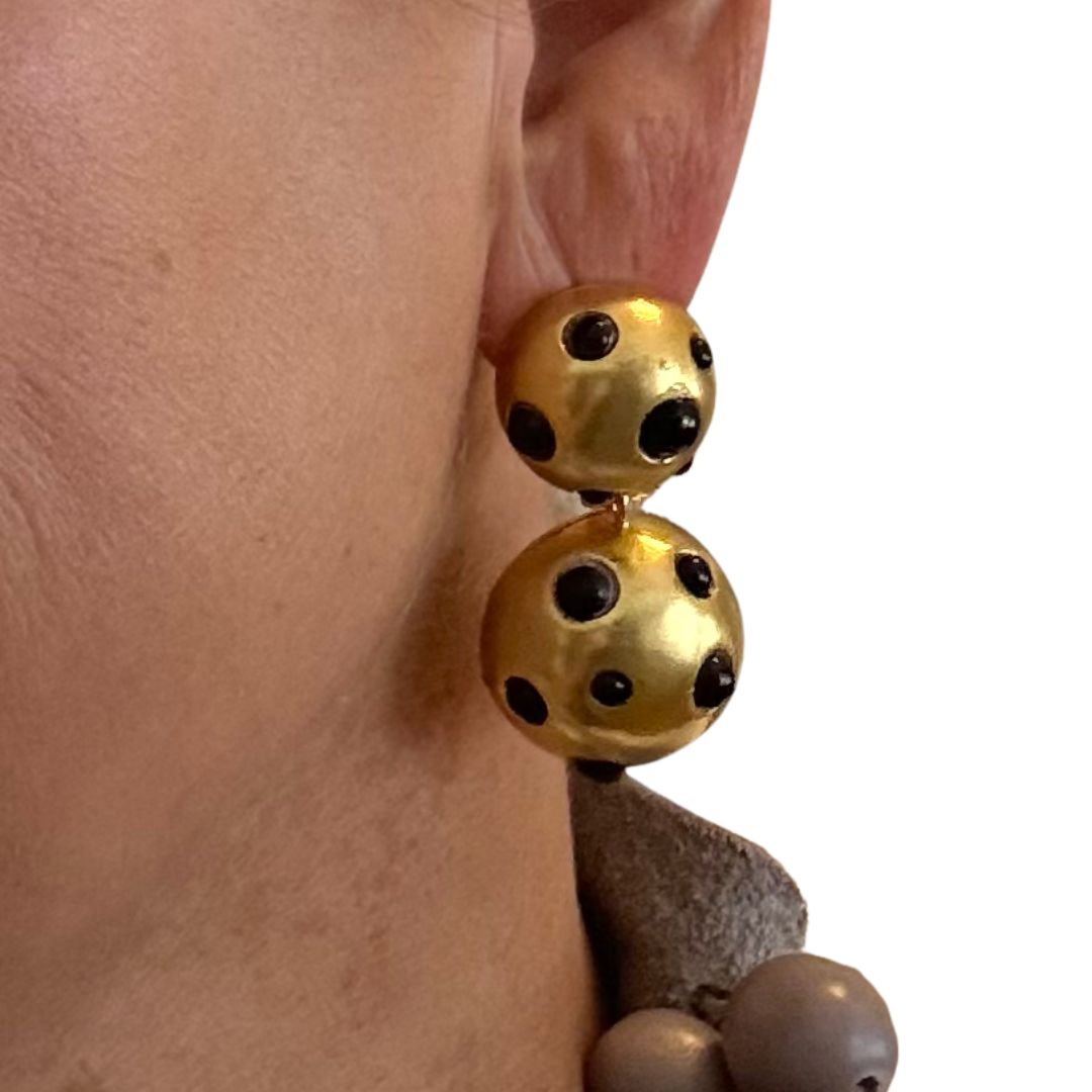 Button Drop Earrings