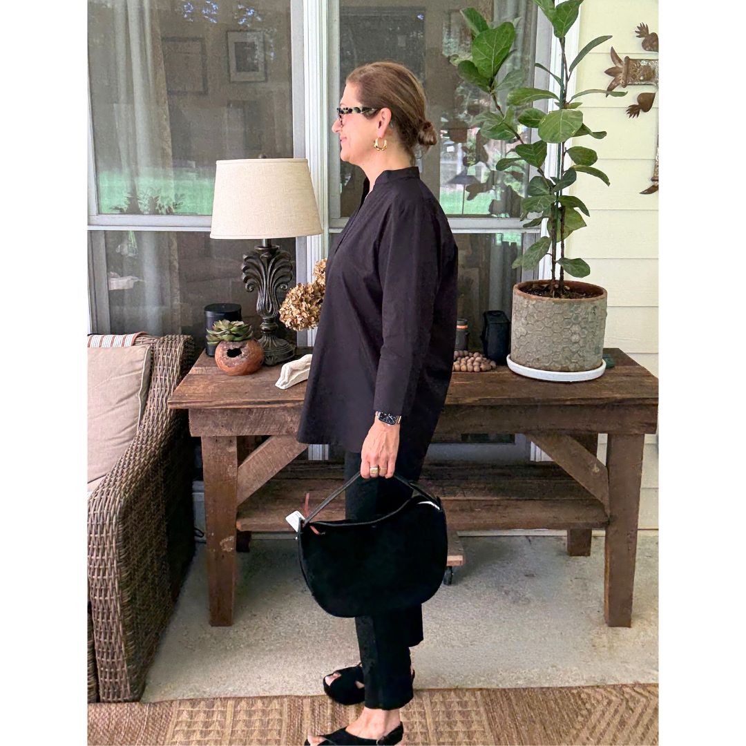 Emilia Suede Hobo Bag-Black