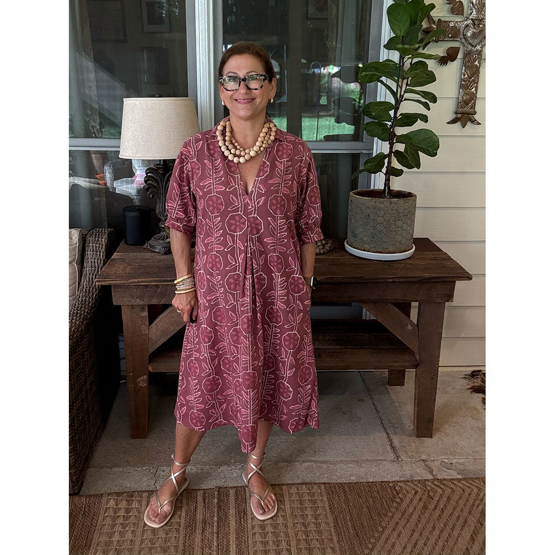 Portugal Dress - Fuchsia Floral