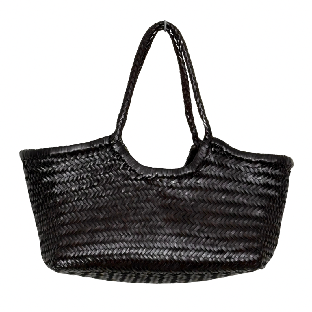Gigi Woven Leather Bag - Espresso