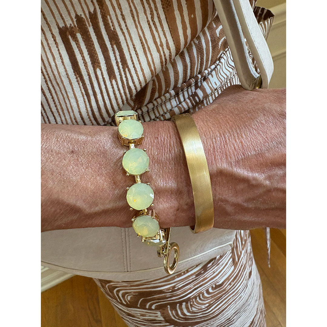 Gold Matte Hinge Bangle Bracelet - 10mm