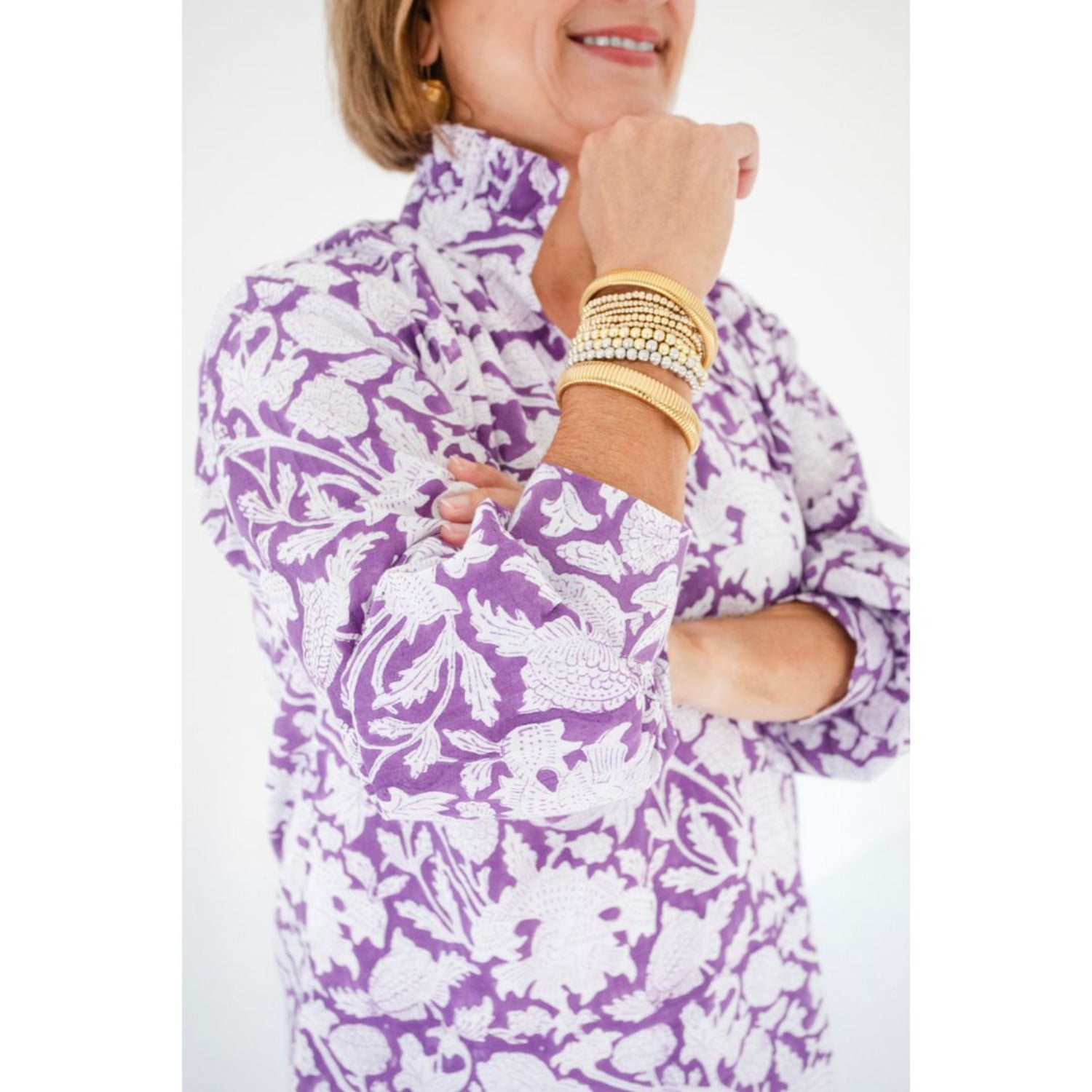 Ruffle Collar Top - Hyacinth